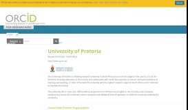 
							         University of Pretoria - ORCID								  
							    