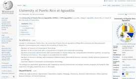 
							         University of Puerto Rico at Aguadilla - Wikipedia								  
							    