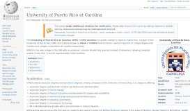 
							         University of Puerto Rico at Carolina - Wikipedia								  
							    