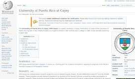
							         University of Puerto Rico at Cayey - Wikipedia								  
							    