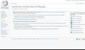 
							         University of Puerto Rico at Mayagüez - Wikipedia								  
							    