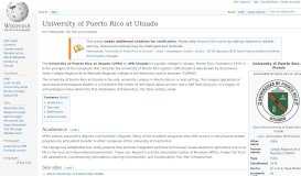 
							         University of Puerto Rico at Utuado - Wikipedia								  
							    