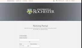 
							         University of Rochester - Parking Portal								  
							    