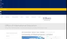 
							         University of Roehampton, London - Office of International Education								  
							    