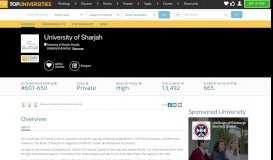 
							         University of Sharjah | Top Universities								  
							    