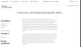 
							         University of Southern Denmark (SDU) — Study in Denmark								  
							    