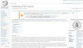 
							         University of St. Francis - Wikipedia								  
							    
