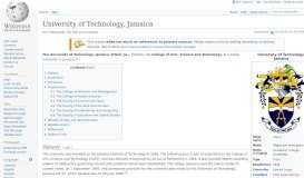 
							         University of Technology, Jamaica - Wikipedia								  
							    