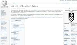 
							         University of Technology Sydney - Wikipedia								  
							    