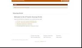
							         University of Texas at Austin - Housing Portal								  
							    