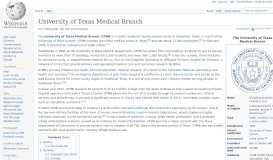
							         University of Texas Medical Branch - Wikipedia								  
							    