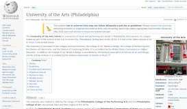 
							         University of the Arts (Philadelphia) - Wikipedia								  
							    