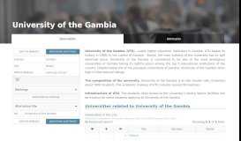 
							         University of The Gambia | Admission | Tuition | University - UniPage								  
							    