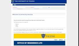 
							         University of Toledo - StarRez Portal - Welcome to University Housing								  
							    