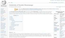 
							         University of Toronto Mississauga - Wikipedia								  
							    
