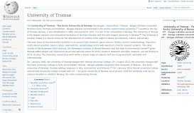 
							         University of Tromsø - Wikipedia								  
							    