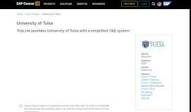 
							         University of Tulsa Simplified T&E System with Concur - SAP Concur								  
							    