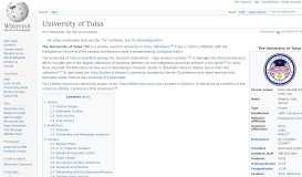 
							         University of Tulsa - Wikipedia								  
							    