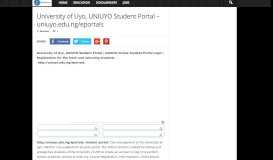 
							         University of Uyo, UNIUYO Student Portal - uniuyo.edu.ng/eportals ...								  
							    