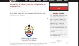 
							         University of Venda (UNIVEN) Student Portal - univen.ac.za ...								  
							    