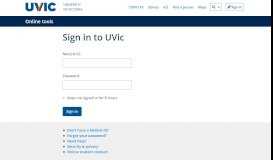 
							         University of Victoria - Sign in Service - UVic								  
							    