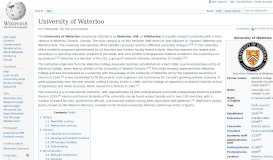 
							         University of Waterloo - Wikipedia								  
							    