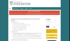 
							         University of Winchester Electronic Tendering Site - Home								  
							    