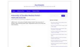 
							         University of Zambia Student Portal - www.sis.unza.zm - Zambiainfo								  
							    