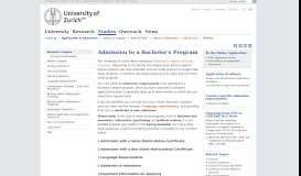 
							         University of Zurich - Admission to a Bachelor's Program - UZH								  
							    