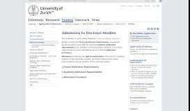 
							         University of Zurich - Admission to Doctoral Studies - UZH								  
							    