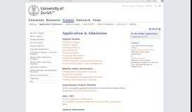 
							         University of Zurich - Application & Admission - UZH								  
							    