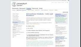 
							         University of Zurich - International Students – Entry and ... - UZH								  
							    