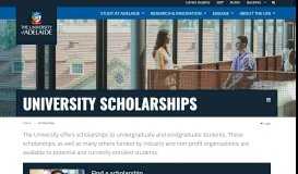 
							         University Scholarships | University Scholarships - University of Adelaide								  
							    