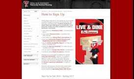 
							         University Student Housing :: How to Sign Up - Texas Tech University								  
							    