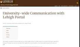 
							         University-wide Communication with Lehigh Portal | Library ...								  
							    