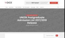 
							         UNIZIK Postgraduate Admission List 2017/2018 Release								  
							    