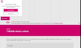
							         Unlock your mobile wireless device | T-Mobile Support								  
							    