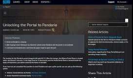 
							         Unlocking the Portal to Pandaria - Blizzard Support								  
							    