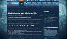 
							         Unlocking Your Class Order Halls (Legion 7.3.5) - World of Warcraft								  
							    
