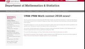 
							         UNM-PNM Math contest 2018 news! :: Department of Mathematics and ...								  
							    