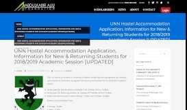
							         UNN Hostel Accommodation Application, Information for New ...								  
							    