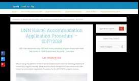 
							         UNN Hostel Accommodation Application Procedure - 2017/2018								  
							    