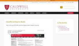 
							         Unofficial Degree Audit - Caldwell University, New Jersey								  
							    
