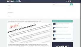 
							         Unofficial Service Portal Documentation Available - ServicePortal.io ...								  
							    