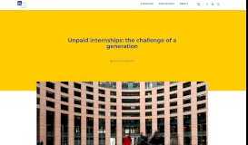 
							         Unpaid internships: the challenge of a generation | Making Europe ...								  
							    