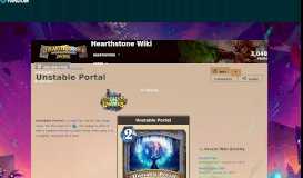 
							         Unstable Portal | Hearthstone: Heroes of Warcraft Wiki | FANDOM ...								  
							    