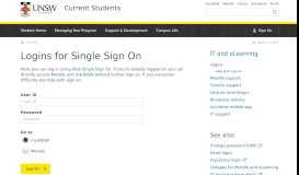 
							         UNSW Logins for Single Sign On to Moodle and myUNSW ...								  
							    