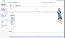 
							         Unused content - Portal Wiki								  
							    