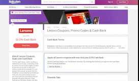 
							         Up to 65% Off Lenovo Coupons, Promo Codes + 7.0% Cash Back								  
							    