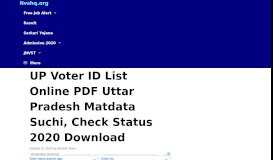 
							         UP Voter ID List Online:Uttar Pradesh Matdata Suchi, Check status 2019								  
							    